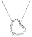 14k White Gold Diamond Floating Heart Pendant (1/4 cttw, H-I Color, I1 Clarity)