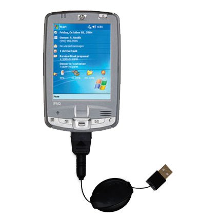 Retractable USB Cable for the HP iPAQ hx2790 / hx 2790 with Power Hot Sync and Charge capabilities - uses Gomadic TipExchange Technology