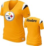 Pittsburgh Steelers Women's Yellow Nike Fashion V-Neck T-Shirt