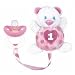 1st Birthday Girl Plush Pacifier Clip