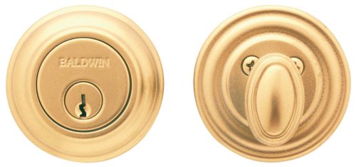 Baldwin 8231.003 Traditional Deadbolt 2-1/8-Inch Door Prep, Lifetime Polished Brass