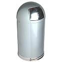 Polder 1536c-76 15-Gallon Bullet Waste Bin, Silver