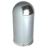 Polder 1536c-76 15-Gallon Bullet Waste Bin, Silver