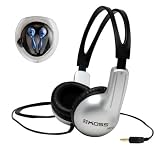 Koss Ur/10C Collapsible Extended Frequency Headphones, Black/Silver