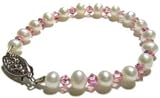 Annelise Bracelet for Women featuring Freshwater Pearls and Pink Swarovski Crystals