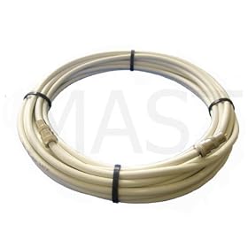 20m Fully Assembled TV Aerial Coax Extension Cable / Fly Lead Male - Male connections In White From Mast Digital