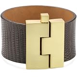 Leighelena Jigsaw Chocolate Lizard Buckle Wide Brac