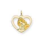 Gold-Plated Sterling Silver Disney Jasmine Heart Charm