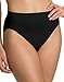 Barelythere Women's Solid Microfiber Hi-Cut Panty, Black, 6/7