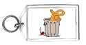 Keychain with can, garbage, cat, food, pet, animal, feline