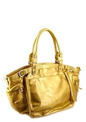 Golden Geneva Boat Tote/Handbag with Side Zippered Pockets