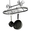 Enclume DR1-kd Decor Oval Ceiling Rack with Grid, Hammered Steel