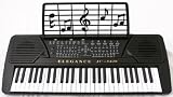 Elegance 54 Keys Keyboard Student Electronic Digital Piano – Black – with AC Adapter (Includes eLessons, Free Mini Rubber Guitar & Pick)