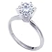 Stunning! Women's 18k White-gold 8.00mm (2 CT) Moissanite Solitaire Engagement Ring by Vicky K Designs - 4.0