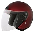 Fuel Open-Face Helmet with Shield - Wine