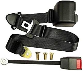 Set of 2 - Black 3 Point Retractable Car Safety Seat Belt Universal - 2 Belt