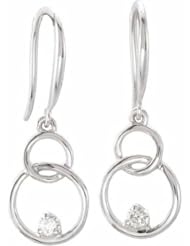 14K White Gold Diamond Earrings - 0.04 Ct. -- LIFETIME WARRANTY
