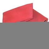 New Mens Ribbed Cherry Red Tie Necktie Hanky Set