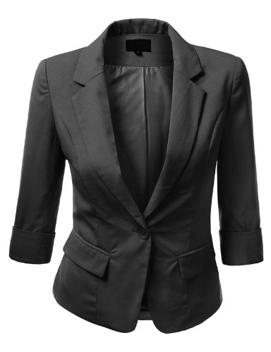 J.TOMSON Womens Tailored Boyfriend Blazer