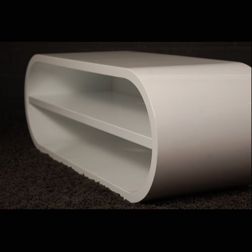 TV-Tisch, Couchtisch BOWL, weiß, Hochglanz, 120cm