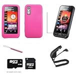 Stormgadgets Samsung S5230 Tocco Lite Ultimate Girls Accessory Pack Including Hot Pink Silicone Skin Case Spare Replacement Pink Stylus Pen Car Charger Screen Protector And 4gb Mico Sd Memory Card