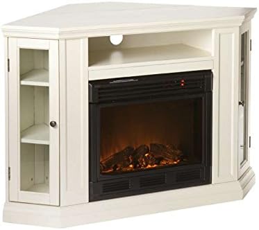 Convertible White Media Electric Fireplace Corner Or Flat Wall