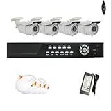 Complete Professional 4 Channel Real Time (500GB HD) DVR Surveillance Security Camera CCTV System Package w/ 4 Pack of 700 TVL 9~22 mm varifocal lens, 72 pcs IR LED, 196 feet IR Distance Outdoor Cameras