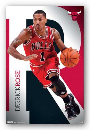 (22x34) Chicago Bulls Derrick Rose Sports Poster