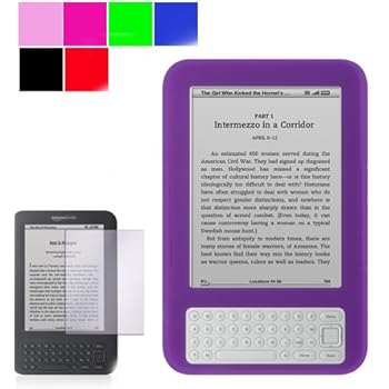 Peau de silicone pour lecteur de livre électronique Amazon Kindle Keyboard Amazon Kindle 3, Kindle Wireless 3G Wi-Fi - modèle dernière génération, écran 6