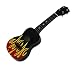 "ALOHA FLAME" BLACK UKULELE - 18" - TROPICAL DECOR