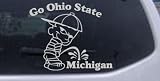Silver 3in X 3.7in -- Go Ohio State Pee On Michigan Car Window Wall Laptop Decal Sticker