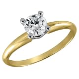 Engagement Ring: 1/4 Carat (ctw) in 14K Yellow Gold Diamond Solitaire Ring