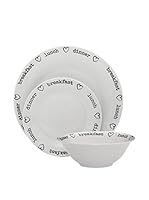 Premier Housewares Vajilla 12 Piezas Blanco/Negro