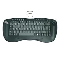 Adesso 2.4 GHz RF Wireless Mini Keyboard with Optical Trackball