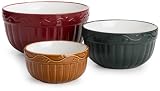DII Set of 3 Harvest Twist Ceramic Mixing Bowls  - Mixed Sizes