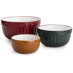 DII Set of 3 Harvest Twist Ceramic Mixing Bowls - Mixed Sizes by DII