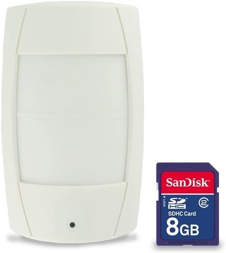 Covert MPEG4 DVR Recording System with Built-in Color Pinhole Surveillance Camera Hidden in a Motion Sensor (PI1000) & Bonus Sandisk 8GB SD Secure Digital High Capacity (SDHC) Flash Memory Card (SDSDB-8192-A11)