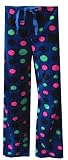 Polka Dot Navy Plush Fleece Lounge Pants for women