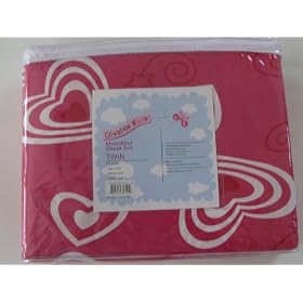 Divatex Kids Hot Pink Heart Sheets Twin