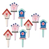  : Bird Houses Cakes Cupcakes - 9 Re-Usable Cake Pics & Party Favors-
