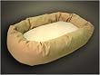 Extra Large 52" Bagel Donut Dog Pet Bed - Khaki Sherpa