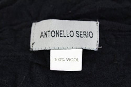Antonello Serio Black Wool Men's Shawl