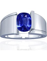 Platinum Cushion Cut Blue Sapphire Solitaire Ring