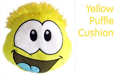 Disney Club Penguin Puffle Cushion - Yellow