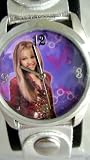 Hannah Montana Black Band Leather Like Watch - A must buy item for girls, (For age of 5+)