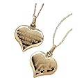 14K Gold Footprints Heart Pendant