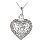 Ladies' Filigree Open Heart Pendant N...