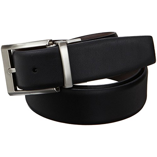 Calvin Klein Mens Smooth Leather Reversible Belt (Black/Brown)