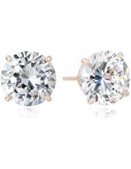 14k Gold 8mm Round-Cut Cubic Zirconia Studs (4 cttw)