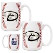 Arizona Diamondbacks 2pc Ceramic Gameball Mug Set - Primary Logo MLB Baseball